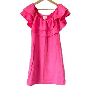 Julie Brown NYC Microsuede Convertible Dress Bright Pink Ruffle Women’s Size 2